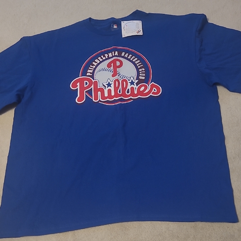 PHILLIES NWT Genuine Major League Blue Philadelphia PHILLIES Short Sleeve Tee